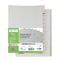 SEPARATORE NUMERICO 1-12 PPL 21X29,7 RECORD RA4 1-12 SEI