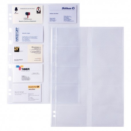 10 BUSTE FORATE ATLA CARD 21X29,7CM PORTA 20 BIGLIETTI VISITA SEI ROTA